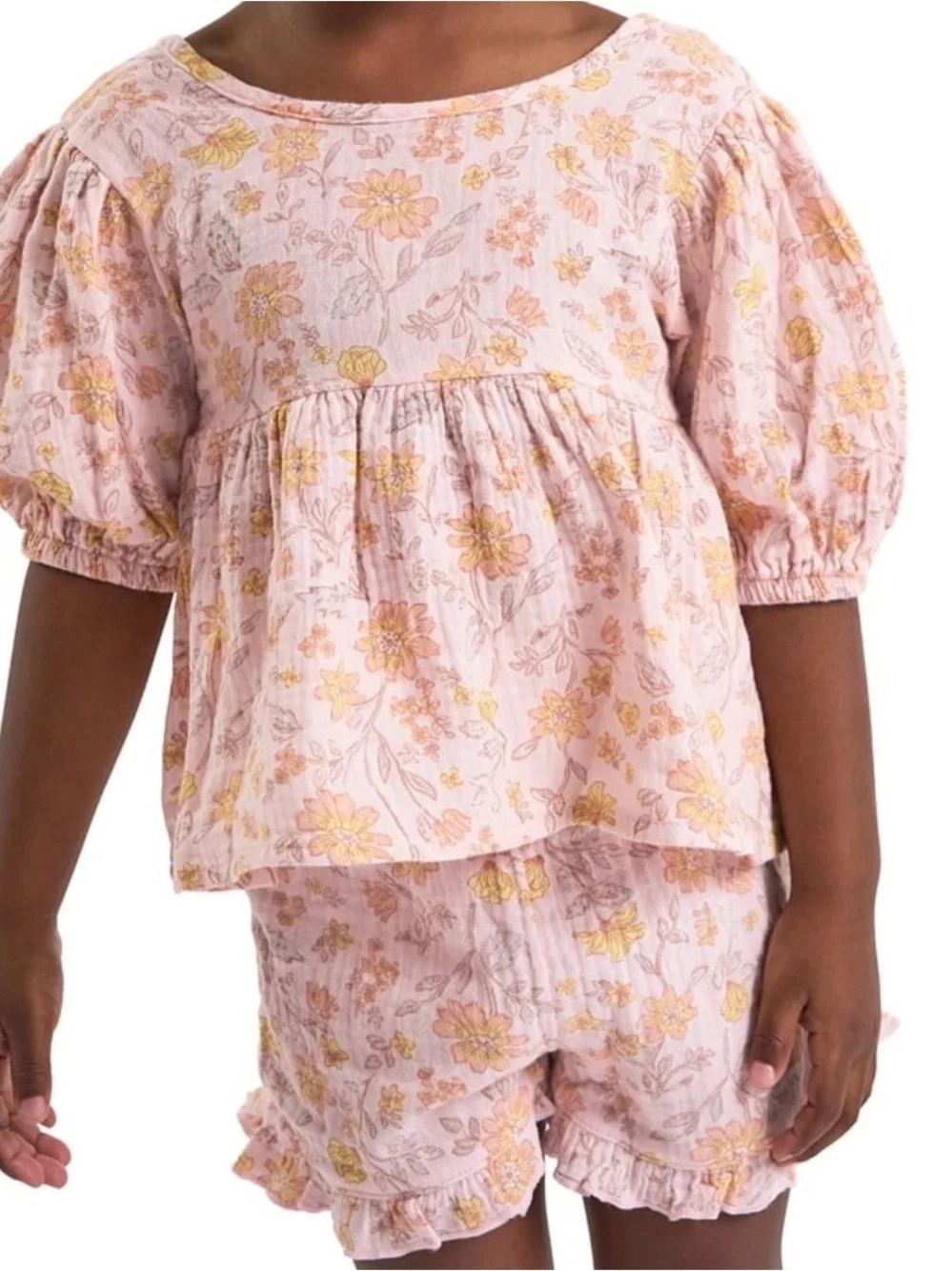 Modern Moments by Gerber Toddler Girl Top and Short Outfit Set,5T